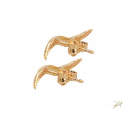 Topos Llama tipo ear climber en oro amarillo de 18 kts.